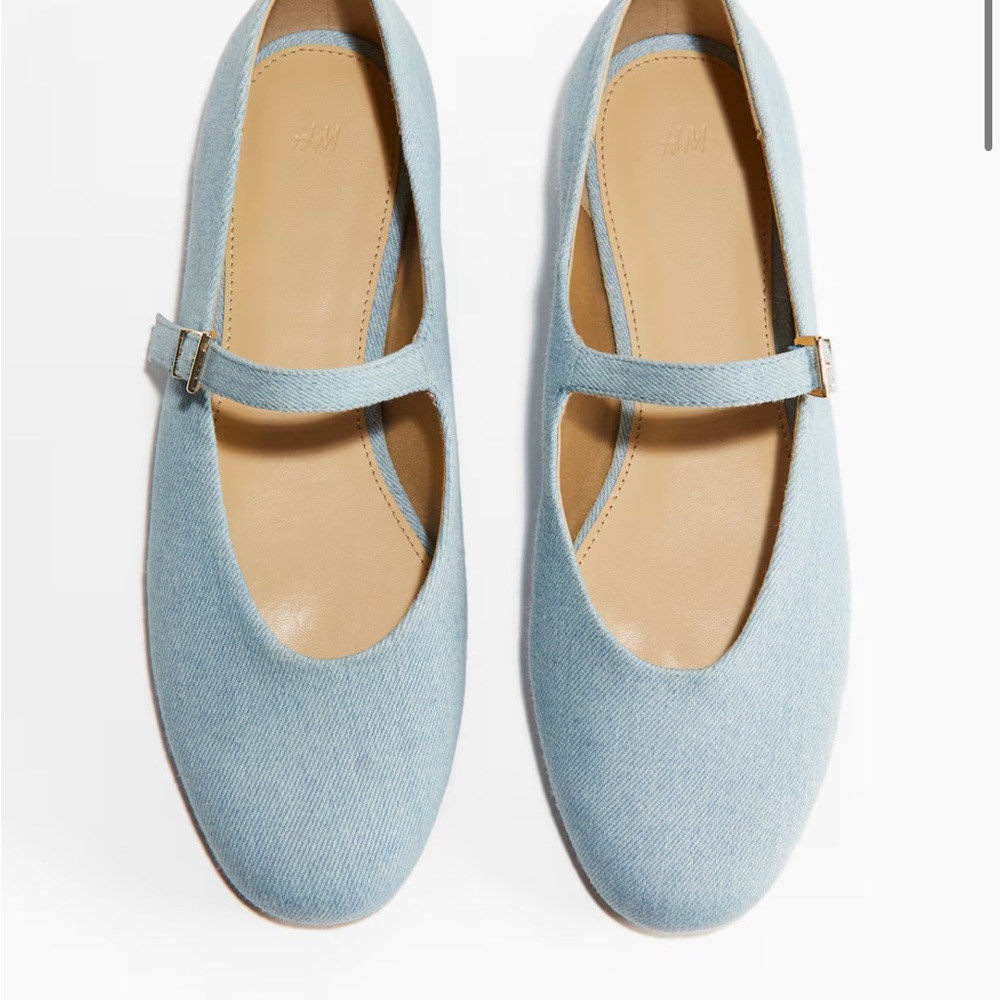 H&M Sky Blue Denim Mary Jane Flats